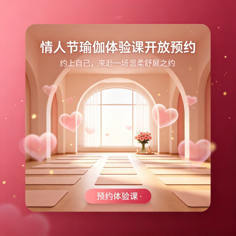 情人节瑜伽体验课开放预约｜约上自己，来赴一场温柔舒展之约